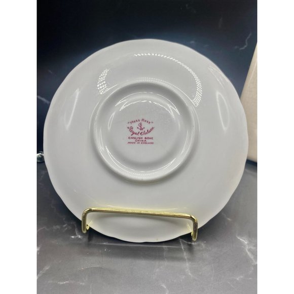 Royal Chelsea "Moss Rose" collection, English Bone China teacup and saucer - Picture 11 of 12